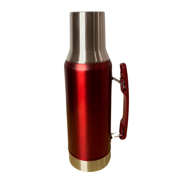 Termo 1,2 Litros De Acero Inoxidable Rojo Pico Cebador Apto Frio y Caliente