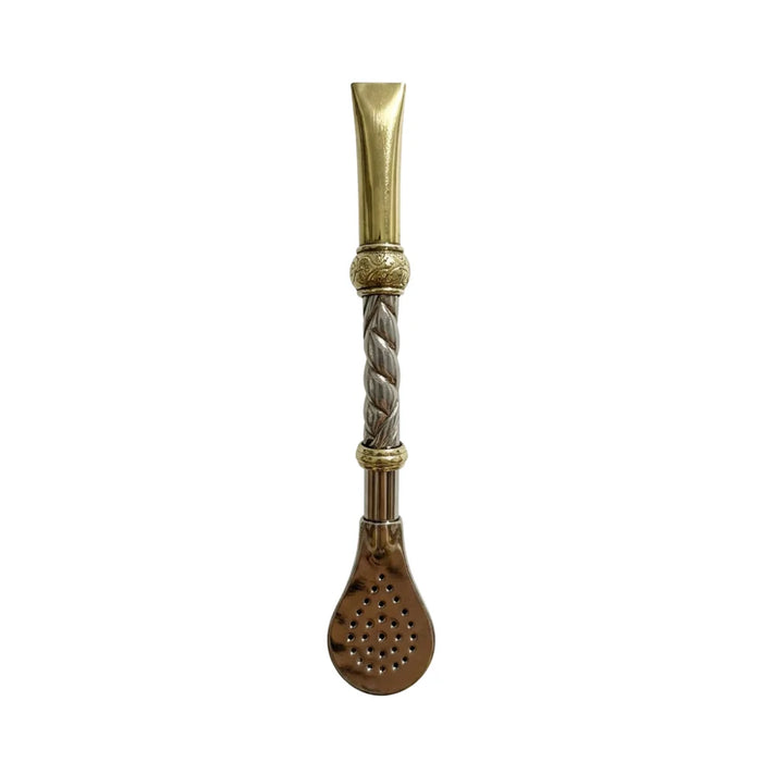 Bombillon Semi Recto Trenzado Alpaca y Bronce Premium