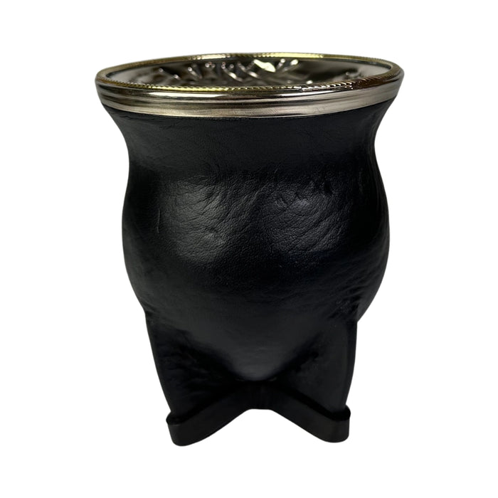 Mate Camionero De Calabaza Con Virola Invertida Anillo Bronce Con Bombilla