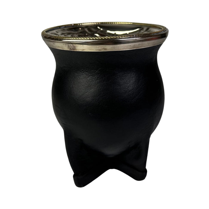 Mate Camionero De Calabaza Con Virola Invertida Anillo Bronce Con Bombilla