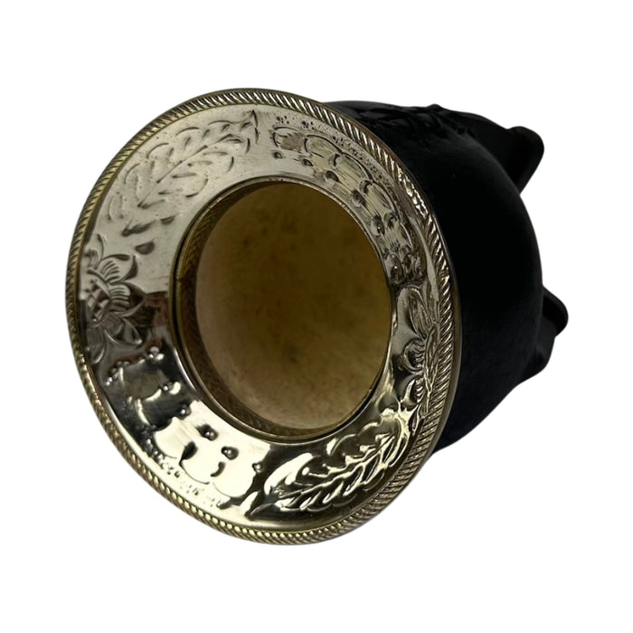 Mate Camionero De Calabaza Con Virola Invertida Anillo Bronce Con Bombilla