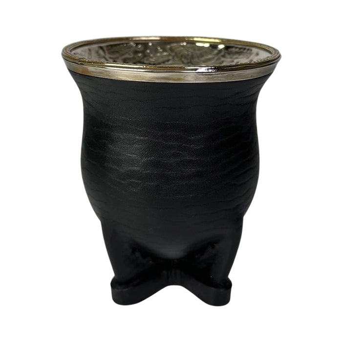 Mate Camionero De Calabaza Con Virola Invertida Anillo Bronce Con Bombilla