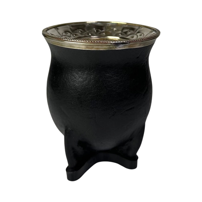 Mate Camionero De Calabaza Con Virola Invertida Anillo Bronce Con Bombilla