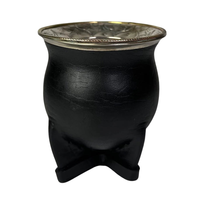 Mate Camionero De Calabaza Con Virola Invertida Anillo Bronce Con Bombilla
