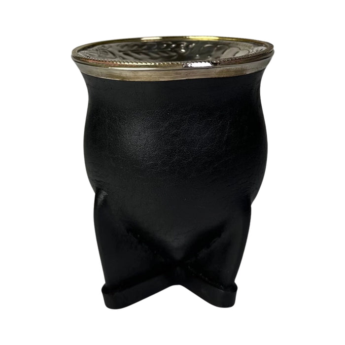 Mate Camionero De Calabaza Con Virola Invertida Anillo Bronce Con Bombilla