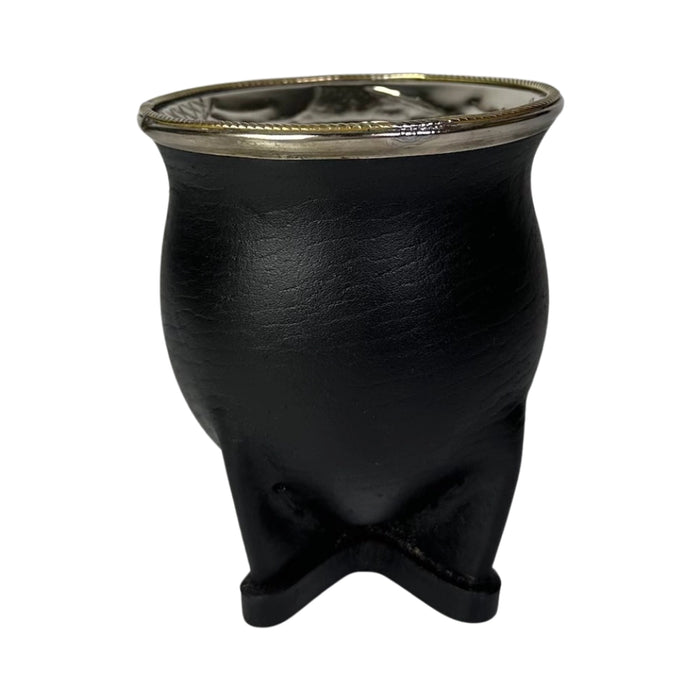 Mate Camionero De Calabaza Con Virola Invertida Anillo Bronce Con Bombilla