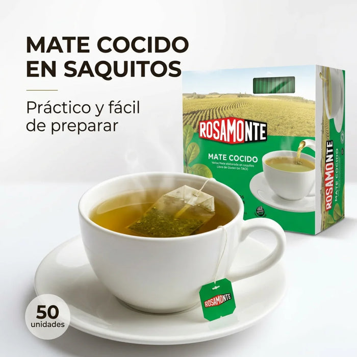 Mate Cocido Rosamonte Yerba Mate 50 Saquitos de 3g