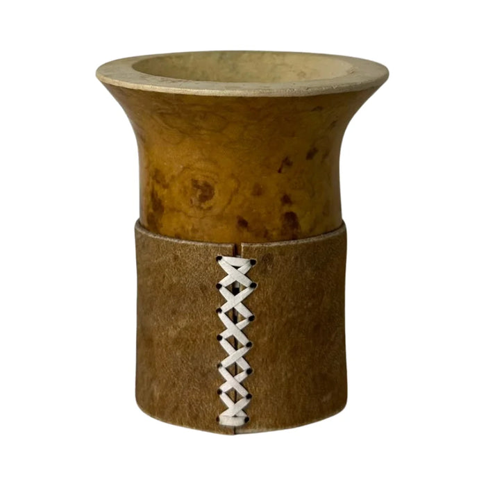 Mate Criollo De Calabaza Base De Cuero Con Bombilla