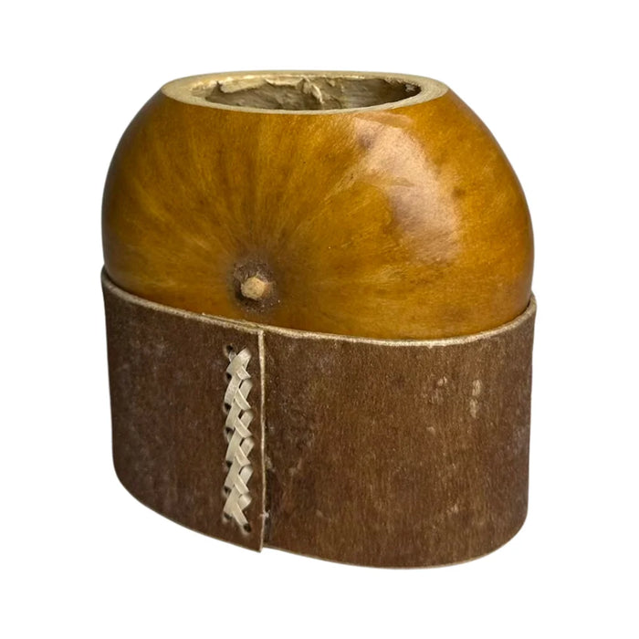 Mate Galleta Calabaza Base Cuero Con Bombilla