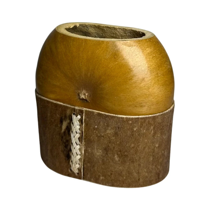 Mate Galleta Calabaza Base Cuero Con Bombilla