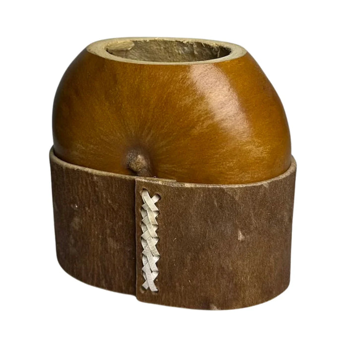 Mate Galleta Calabaza Base Cuero Con Bombilla