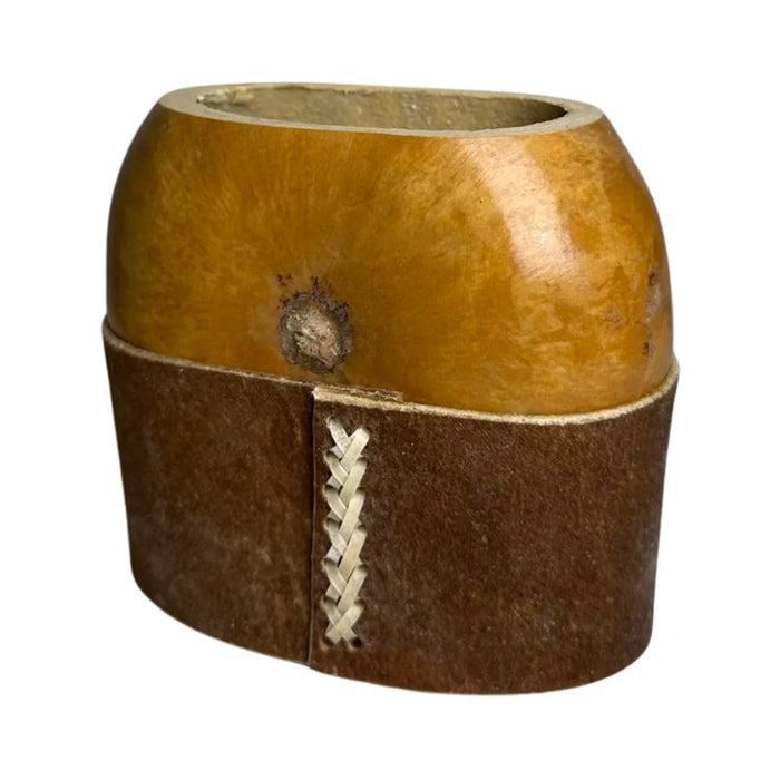 Mate Galleta Calabaza Base Cuero Con Bombilla