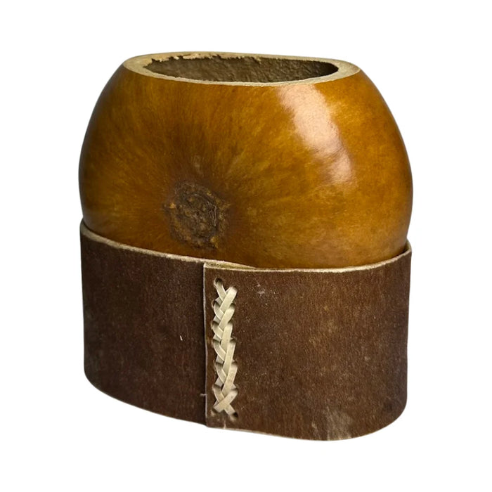 Mate Galleta Calabaza Base Cuero Con Bombilla