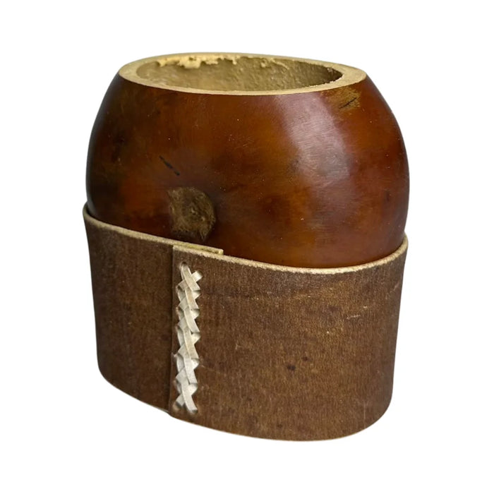 Mate Galleta Calabaza Base Cuero Con Bombilla