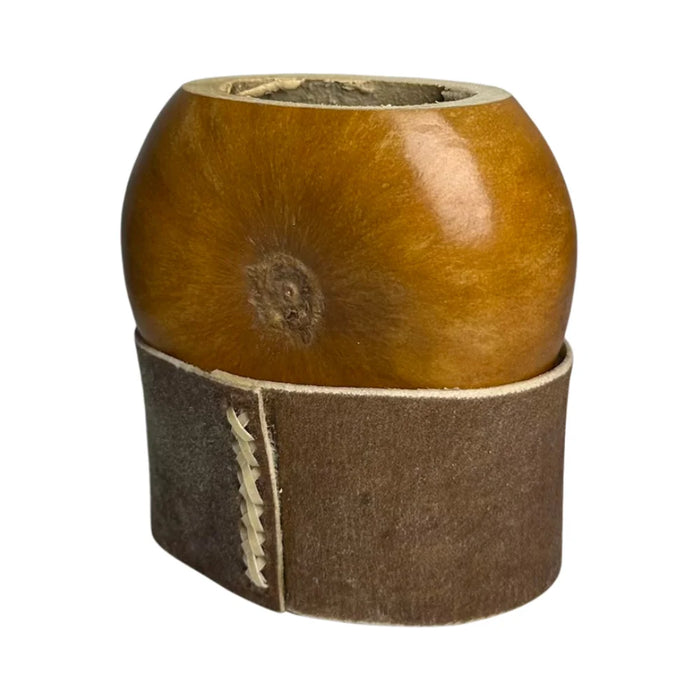 Mate Galleta Calabaza Base Cuero Con Bombilla