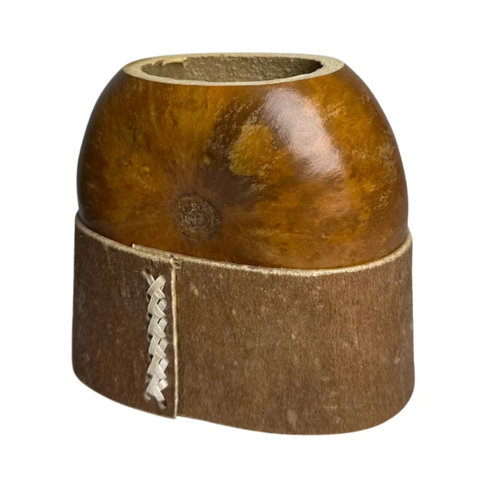 Mate Galleta Calabaza Base Cuero Con Bombilla