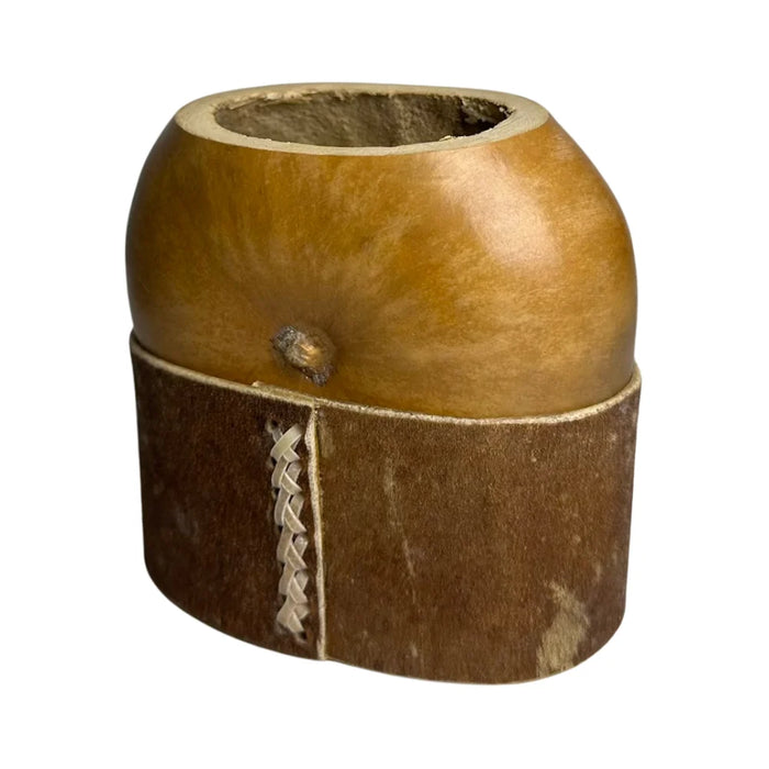 Mate Galleta Calabaza Base Cuero Con Bombilla