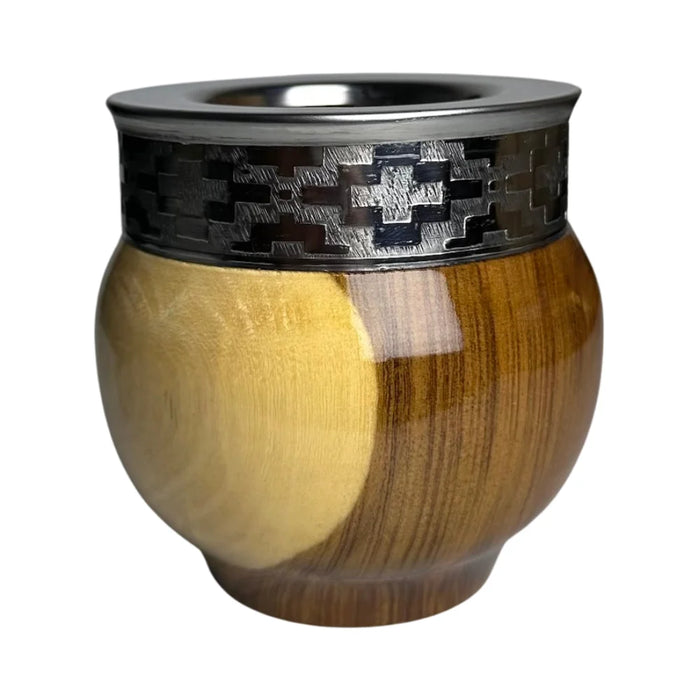 Mate Imperial De Algarrobo Con Virola De Alpaca Con Bombilla
