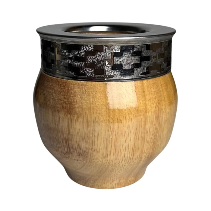 Mate Imperial De Algarrobo Con Virola De Alpaca Con Bombilla
