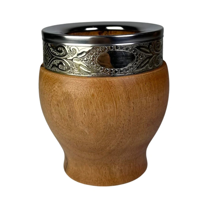 Mate Imperial De Algarrobo Con Virola De Alpaca Con Bombilla