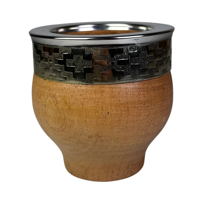 Mate Imperial De Algarrobo Con Virola De Alpaca Con Bombilla