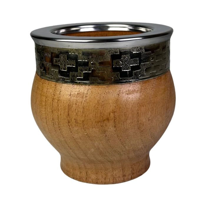 Mate Imperial De Algarrobo Con Virola De Alpaca Con Bombilla