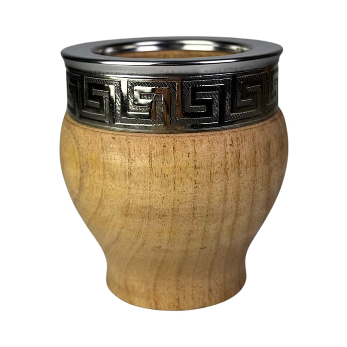 Mate Imperial De Algarrobo Con Virola De Alpaca Con Bombilla