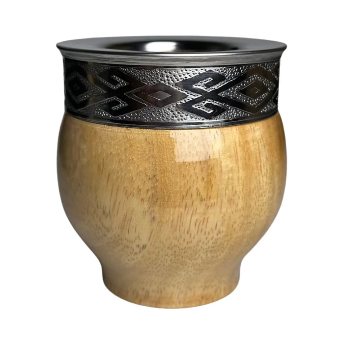 Mate Imperial De Algarrobo Con Virola De Alpaca Con Bombilla