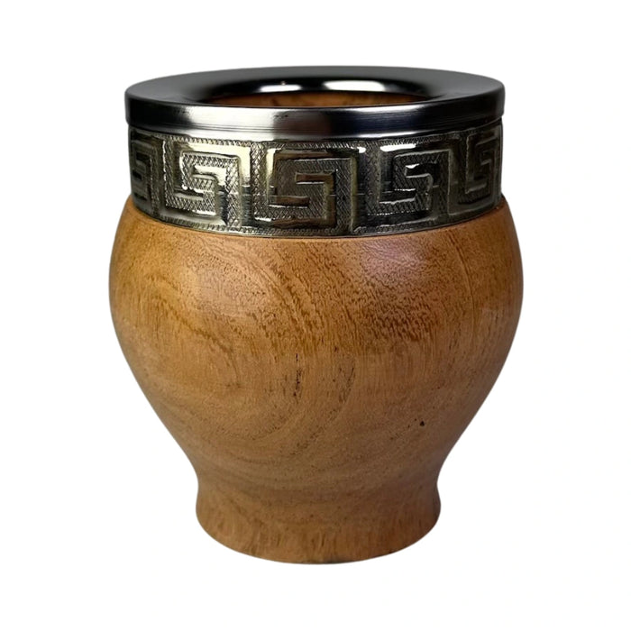 Mate Imperial De Algarrobo Con Virola De Alpaca Con Bombilla