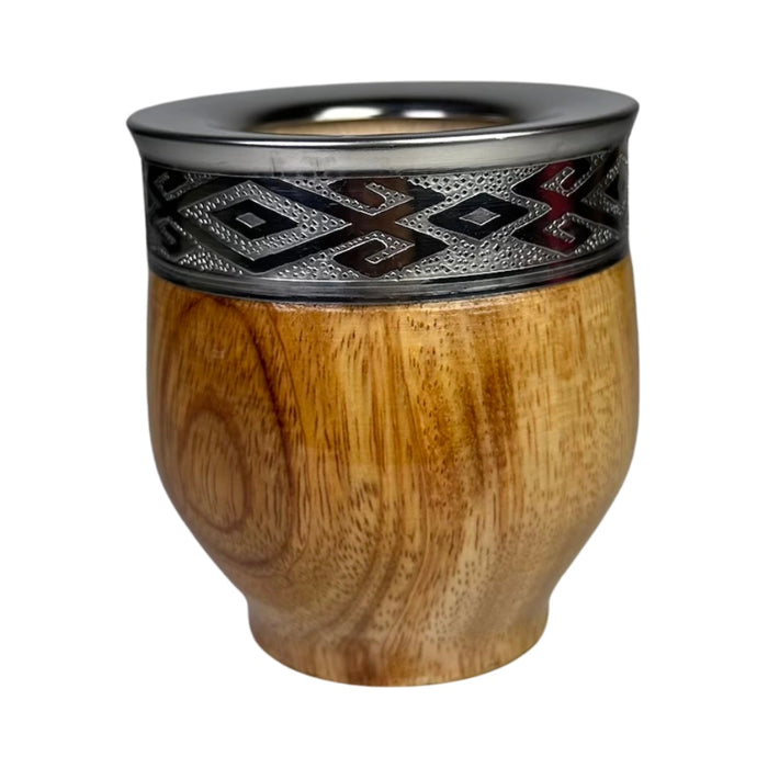 Mate Imperial De Algarrobo Con Virola De Alpaca Con Bombilla