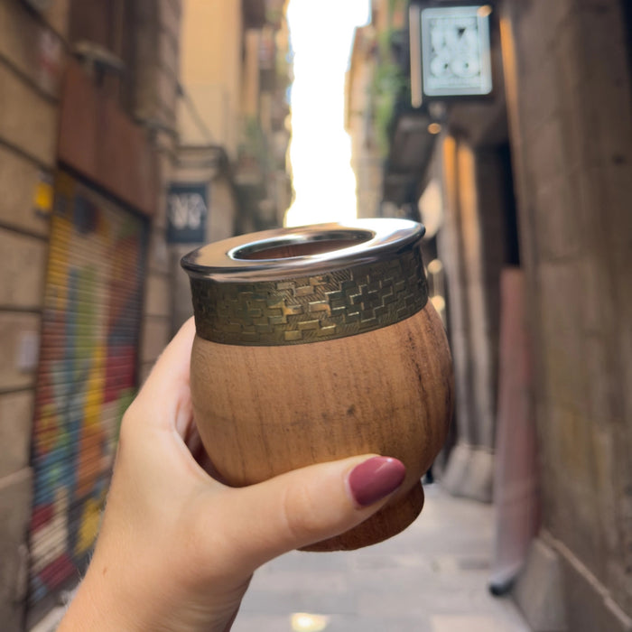 Mate Imperial De Algarrobo Con Virola De Alpaca