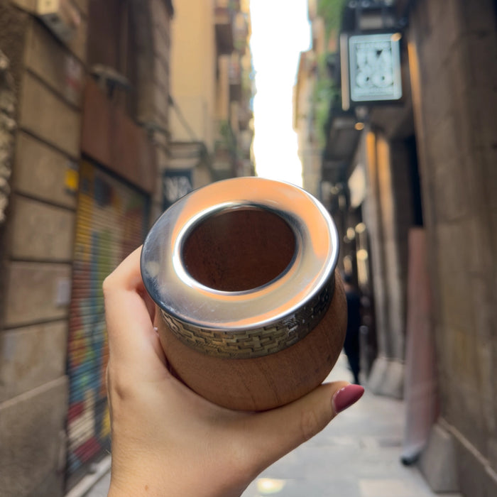 Mate Imperial De Algarrobo Con Virola De Alpaca