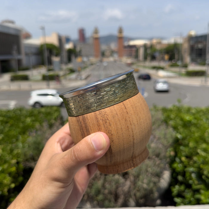 Mate Imperial De Algarrobo Con Virola De Alpaca