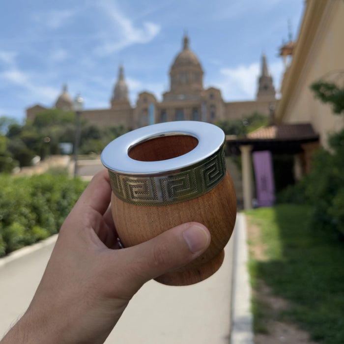 Mate Imperial De Algarrobo Con Virola De Alpaca