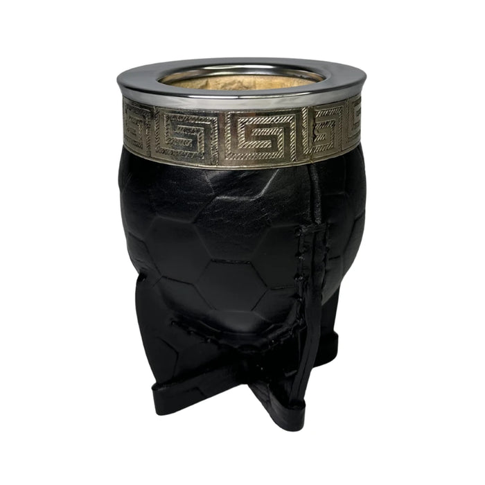 Mate Imperial De Calabaza Con Cuero Labrado y Virola De Alpaca