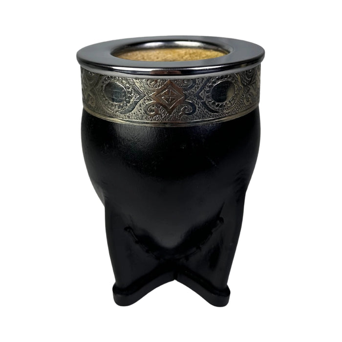Mate Imperial De Calabaza Con Cuero y Virola De Alpaca Con Bombilla