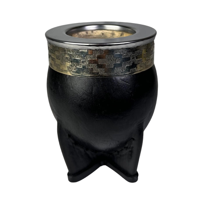 Mate Imperial De Calabaza Con Cuero y Virola De Alpaca Con Bombilla