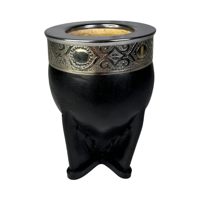 Mate Imperial De Calabaza Con Cuero y Virola De Alpaca Con Bombilla