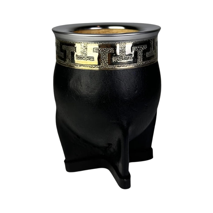 Mate Imperial De Calabaza Con Cuero y Virola De Alpaca Con Bombilla