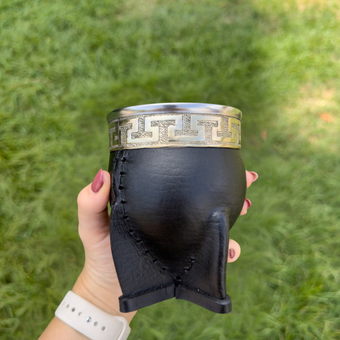 Mate Imperial De Calabaza Con Cuero y Virola De Alpaca