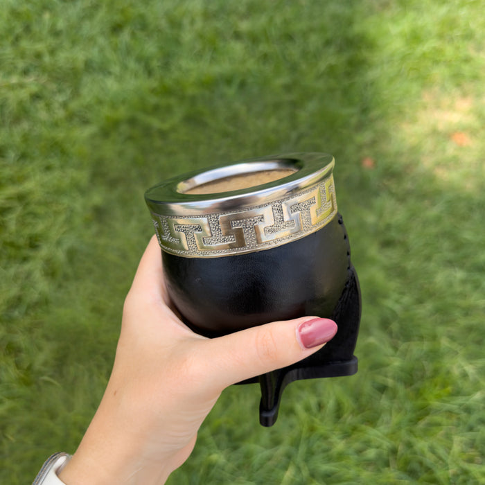 Mate Imperial De Calabaza Con Cuero y Virola De Alpaca