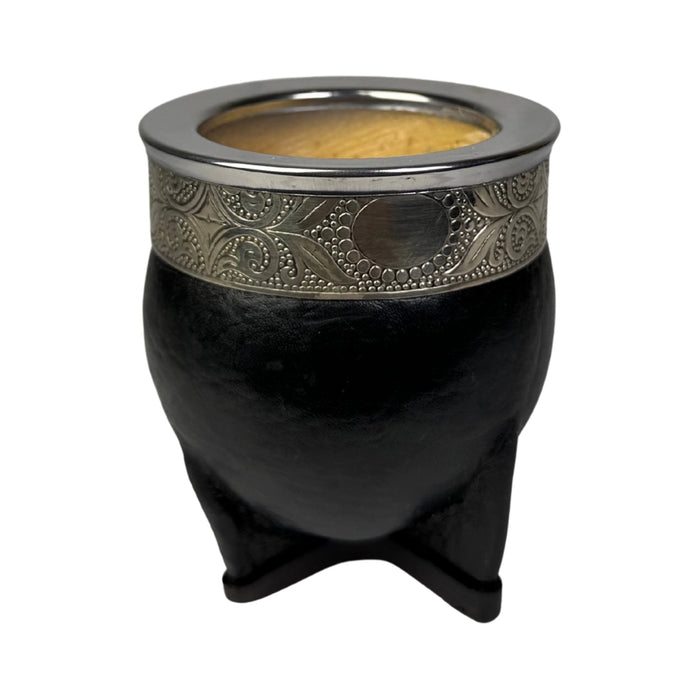 Mate Imperial De Calabaza Con Cuero y Virola De Alpaca