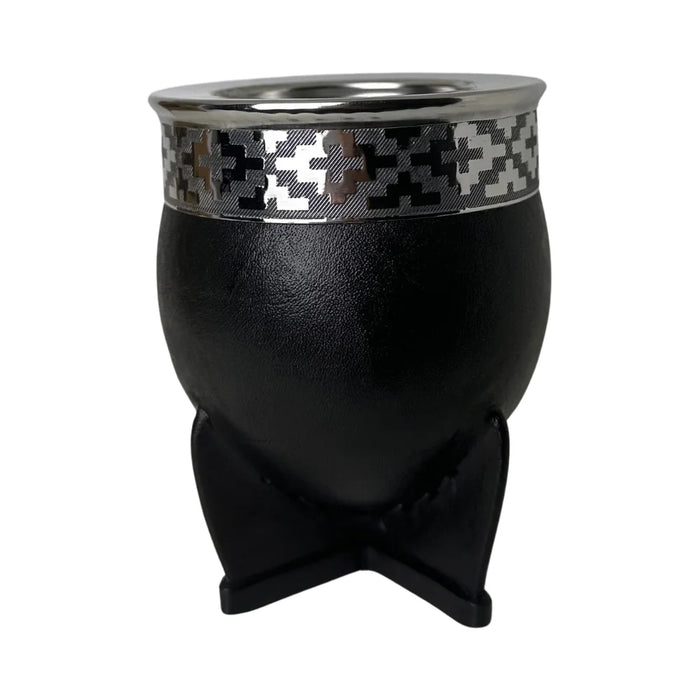 Mate Imperial Deluxe Con Cuero Interior Acero Inoxidable Con Virola De Alpaca Con Bombilla
