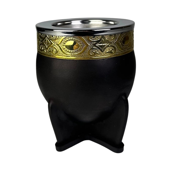 Mate Imperial Deluxe Con Cuero Interior Acero Inoxidable Con Virola De Alpaca Con Bombilla