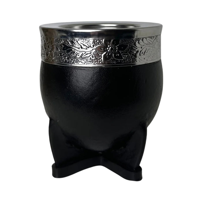 Mate Imperial Deluxe Con Cuero Interior Acero Inoxidable Con Virola De Alpaca Con Bombilla