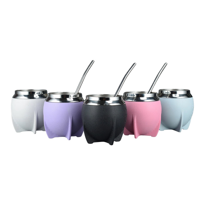 Mate Torpedo Térmico Blanco con Interior de Acero Inoxidable Con Bombilla
