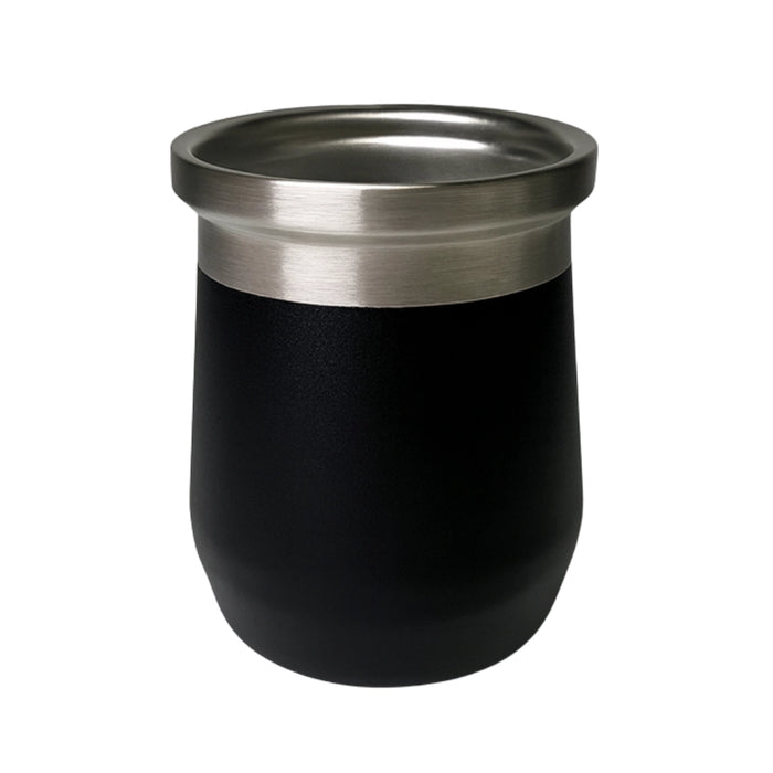 Mate Termico Acero Inoxidable 280 ML Negro Con Bombilla