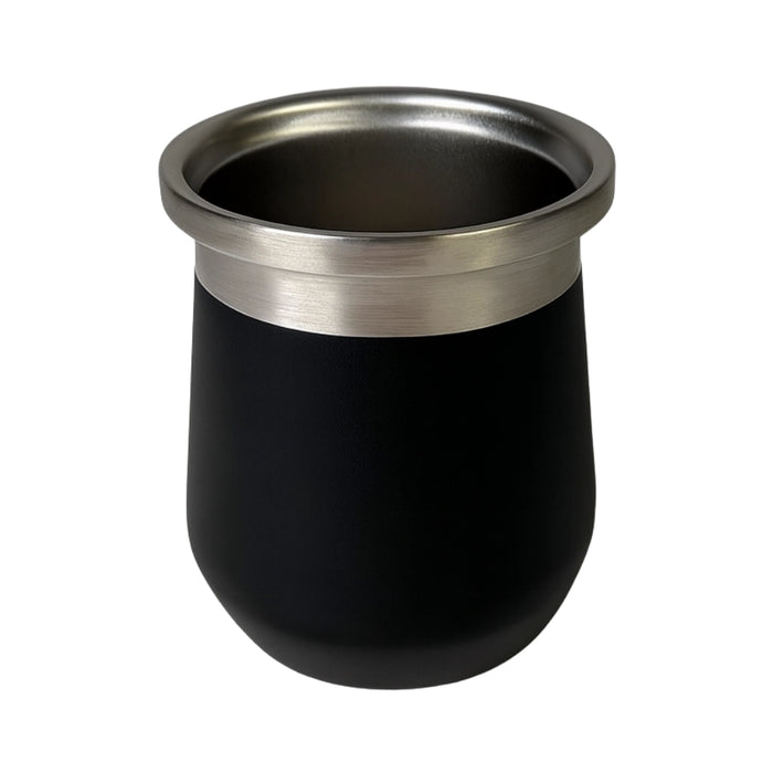 Mate Termico Acero Inoxidable 280 ML Negro Con Bombilla