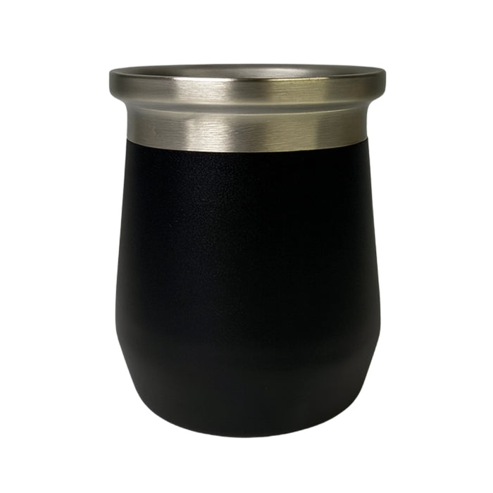 Mate Termico Acero Inoxidable 280 ML Negro Con Bombilla