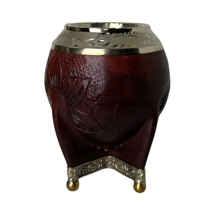 Mate Torpedo Borravino de Calabaza con Virola Cincelada Con Bombilla